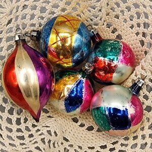 Beautiful Antique Glass Christmas Ornaments Made In Poland Rare